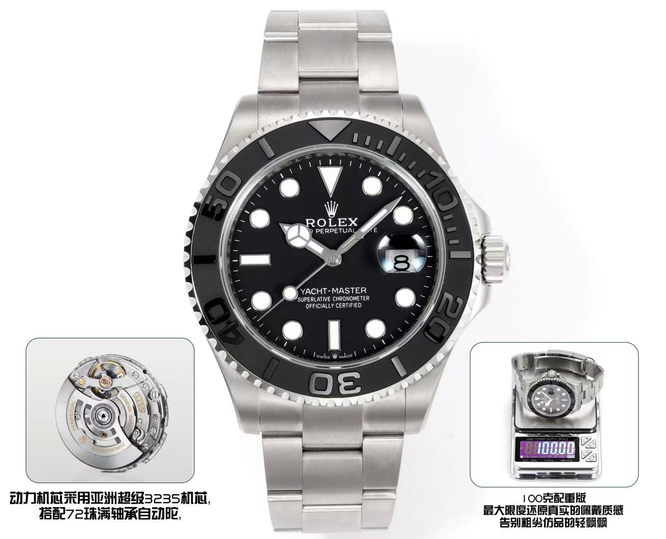 B Factory Clean 41mm Oyster Perpetual m124300-0005 Green [Cal.3230]